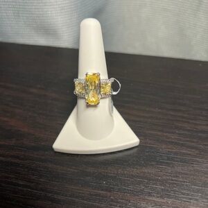 BP Yellow and Silver Gemstone Ring